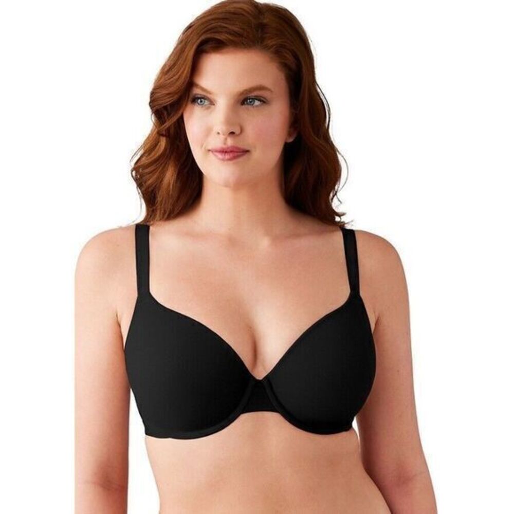 Wacoal Bra 853387 Black Shallow Top Shape Revelation T-Shirt Sz 38G